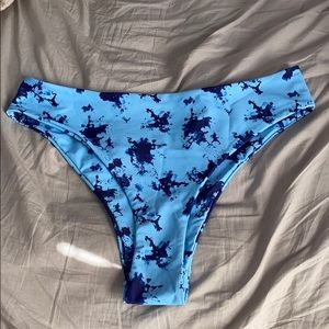 Blue tie dye bikini bottom
